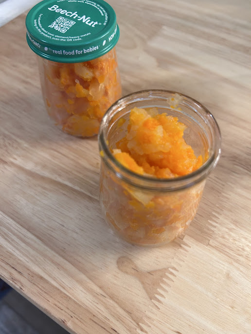 Homemade apple carrot baby food
