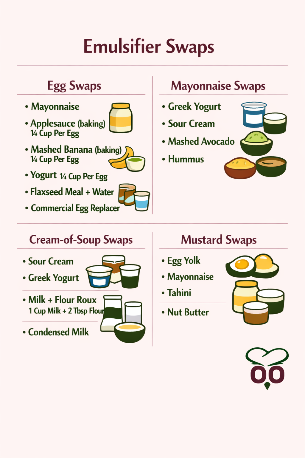 Chart of emulsifier substitutions