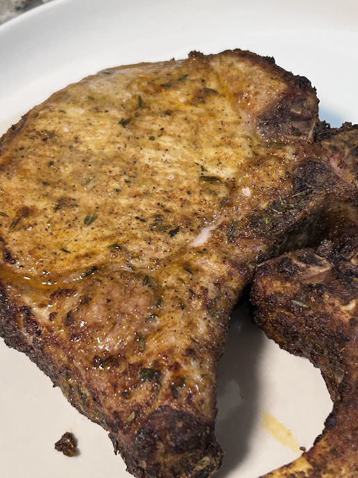 Thick cut air fried pork chops