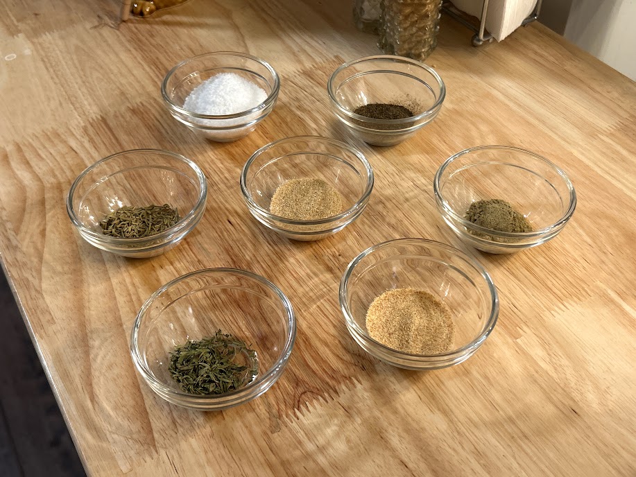 Dry brine spices mixed in a bowl